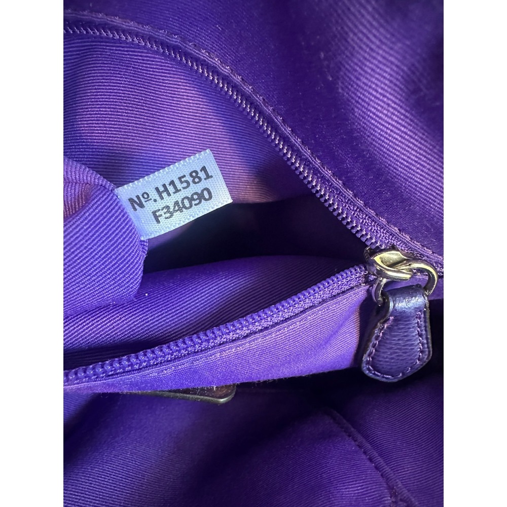 Coach Mini Cora Domed Satchel Crossgrain Leather Metallic Purple Iris Rare HTF - Picture 4 of 16